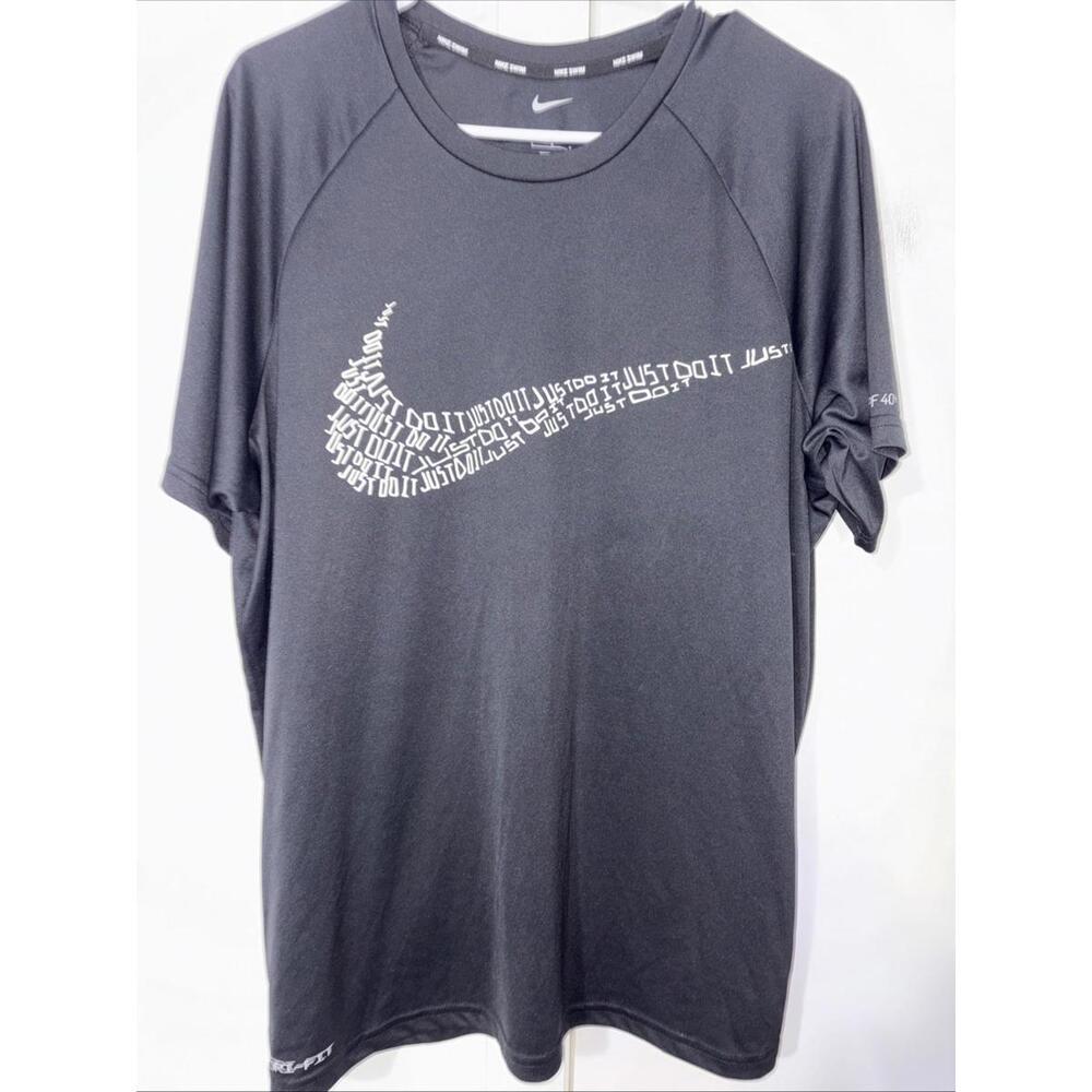 Nike Dry Fit‎ Swim Shirt Large Black Excellent  UPF40+